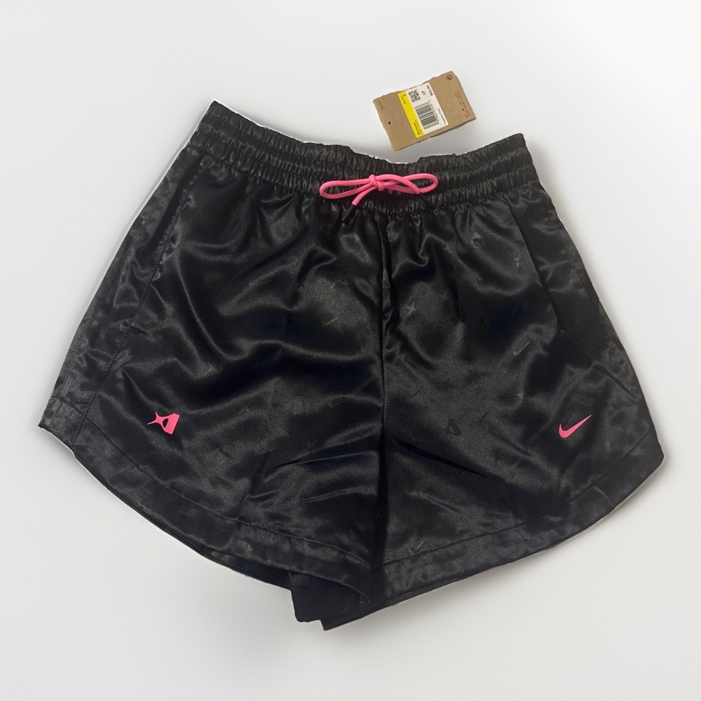 NWT Nike Aja Wilson Signature Satin Basketball Shorts Women's S Black HM7710-010